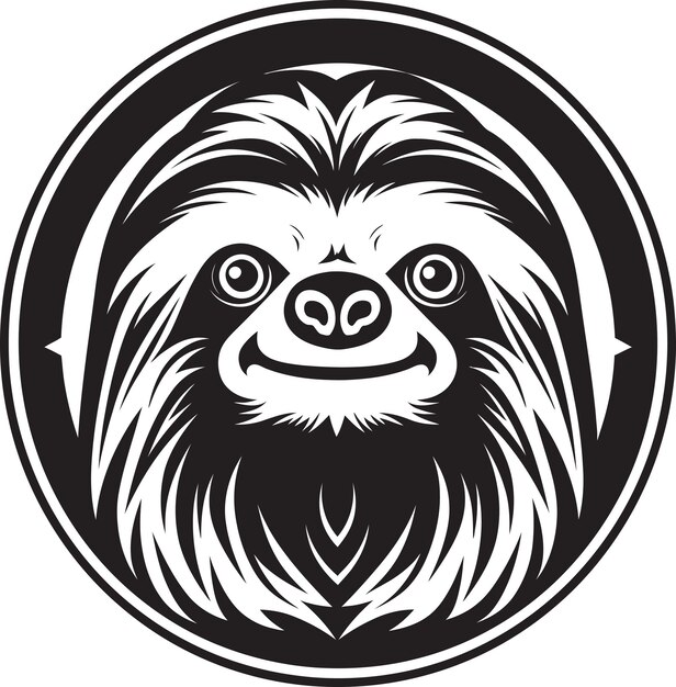 Vektor dark delight in trees slothful logo design elegant zen sloth onyx zenful opulence