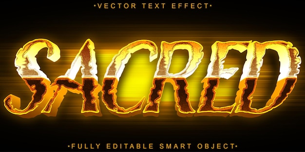 Dark Golden Sacred Vector Vollständig bearbeitbares Smart Object Text-Effekt