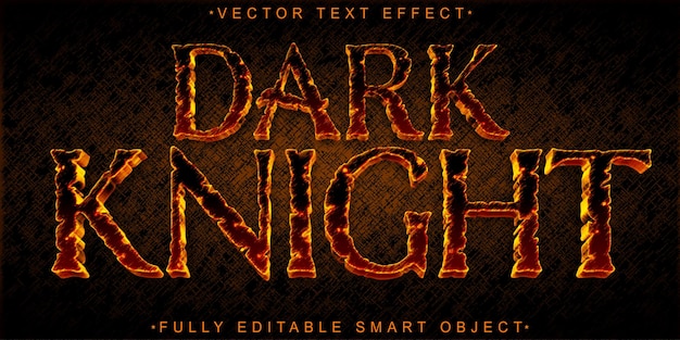 Dark Knight Vector vollständig bearbeitbares Smart Object Text-Effekt