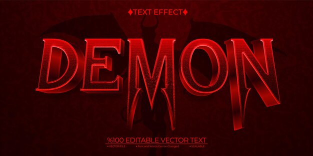 Dark red demon redigierbarer vektor 3d-text-effekt