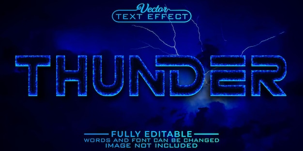 Vektor dark thunder editierbare texteffektvorlage