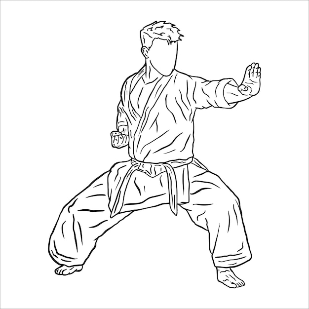 Vektor darstellung von karate-linien-art-vektor