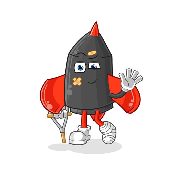 Dart krank mit humpelndem Stick Cartoon Maskottchen Vektor