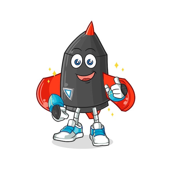 Dart-Roboter-Charakter-Cartoon-Maskottchen-Vektor