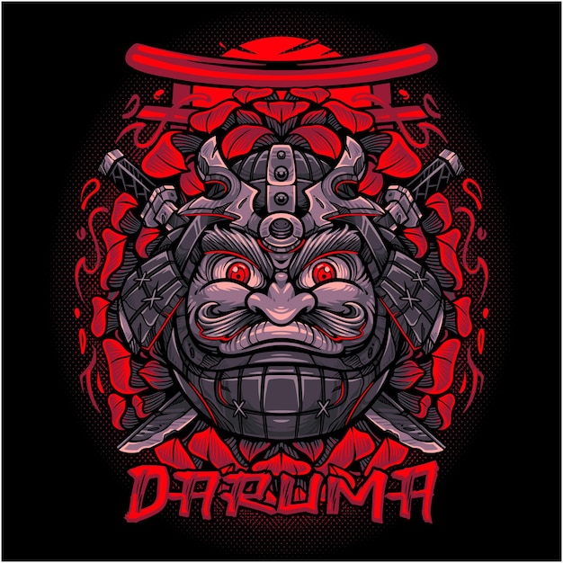 Daruma-maskottchen-logo-design