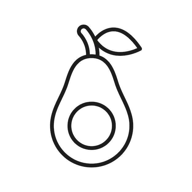 Das Avocado-Symbol zeigt frische, gesunde Früchte, die voller Nährstoffe sind und perfekt für diätetische, vegane und Wellness-Themen sind.