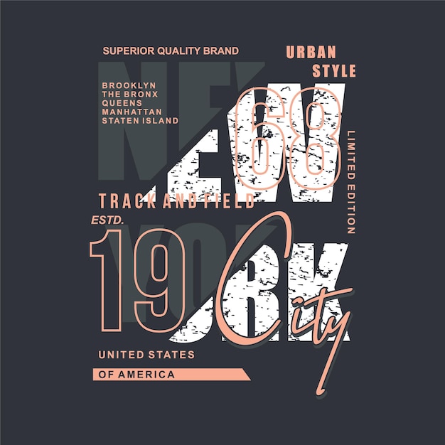 Das bronx brooklyn nyc coole grafische typografie-vektor-t-shirt-design