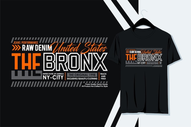 Das bronx-grafik-typografie-design zum bedrucken von t-shirts