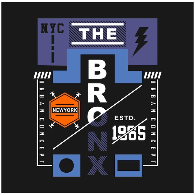 DAS BRONX-Typografie-Design für T-Shirts