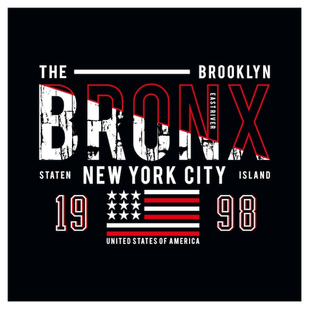 Das bronx-typografiet-shirt und -kleid