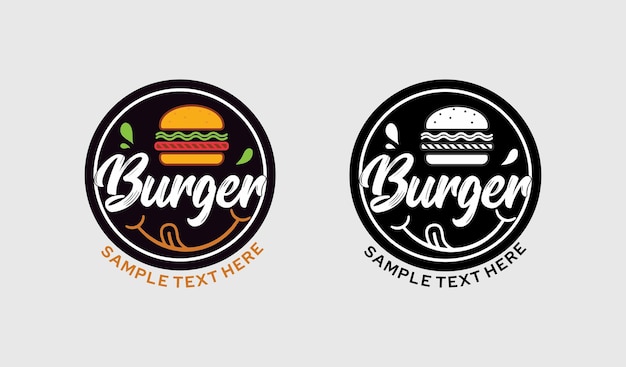 Das burger-logo entwirft ein frisches und leckeres design-premium-logo