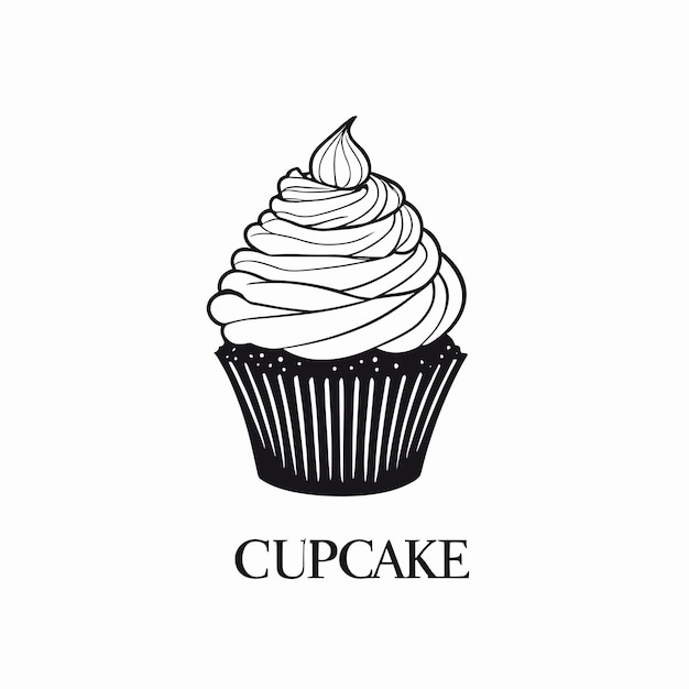 Das Cupcake-Logo-Symbol ist eine flache Silhouette.