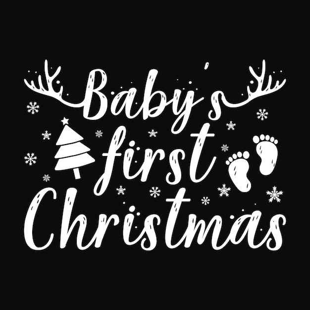 Das erste weihnachten des babys - weihnachtszitat typografisches t-shirt design