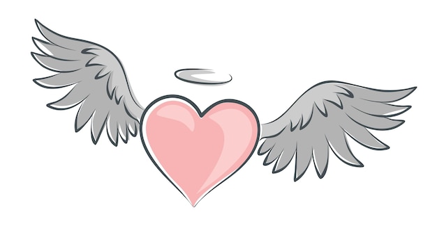 Das fliegende Herz-Symbol mit Flügeln