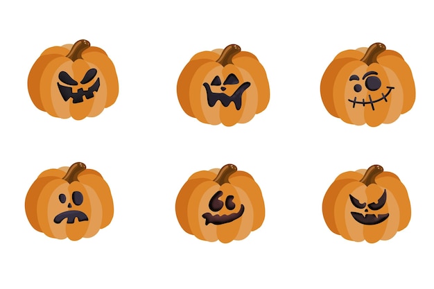 Das Hauptsymbol des Feiertags Happy Halloween Orange Kürbis mit einer Wanderung für Ihr Design