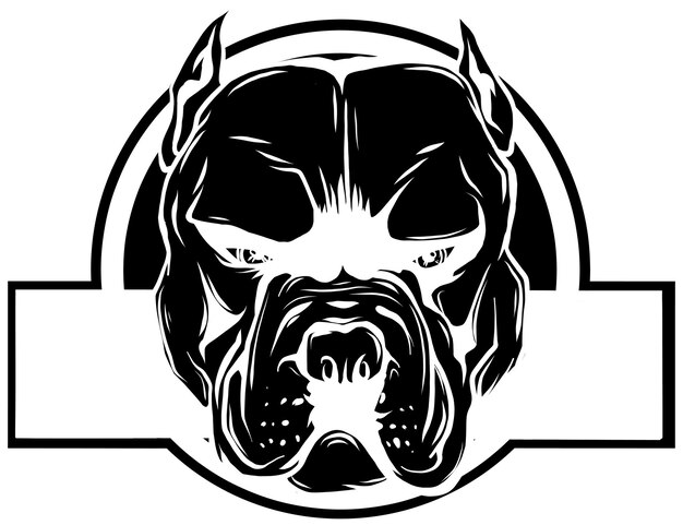 Vektor das icon des pit bull-logos entwirft eine vektorillustration