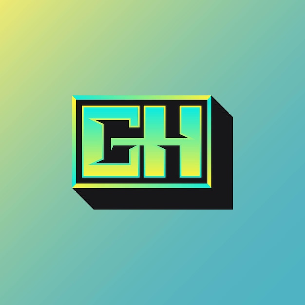 Das Initialen-GH-Logo mit einer hellen Farbe eignet sich für Esports-Teams und andere