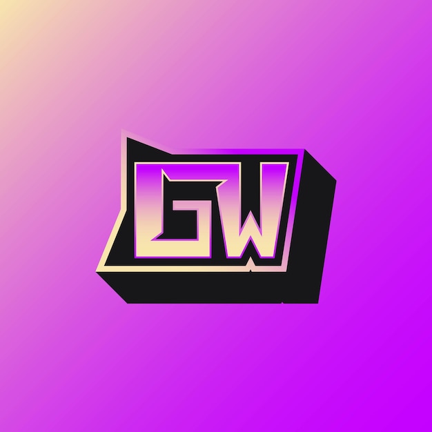 Das initialen-gw-logo mit einer hellen farbe eignet sich für esports-teams und andere