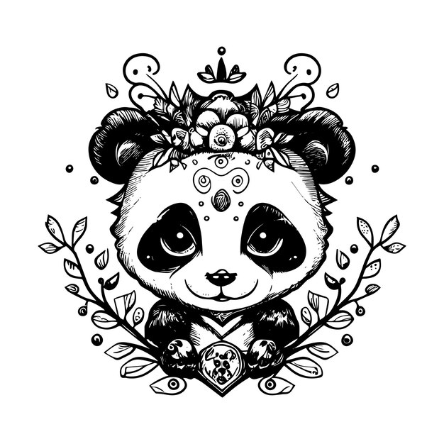 Vektor das kawaii panda logo ist ein charmantes und unwiderstehliches design