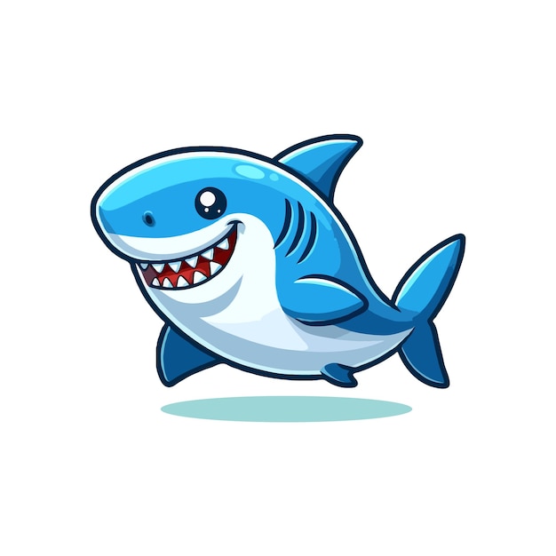 Vektor das konzept der blue shark cartoon-icon-illustration