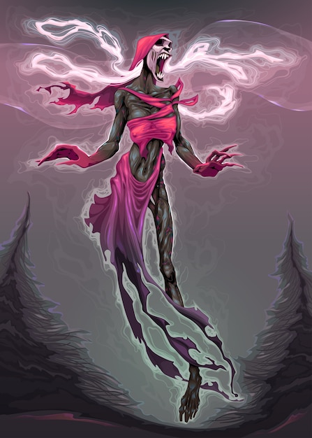 Das Lied der Banshee Vector Horror Illustration