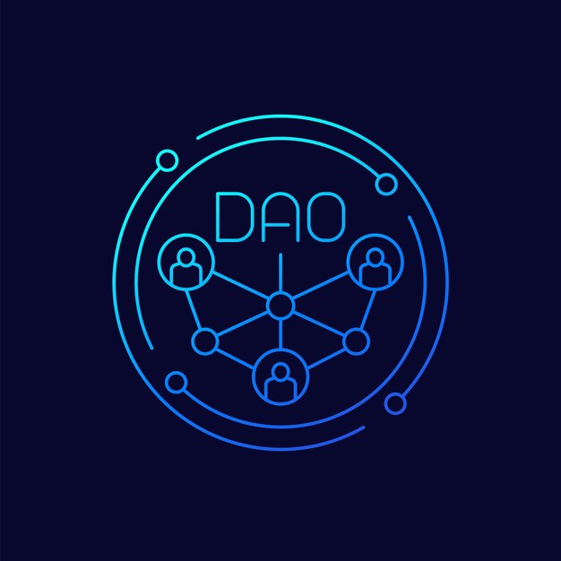 Vektor das lineare design der dao-community-ikonen