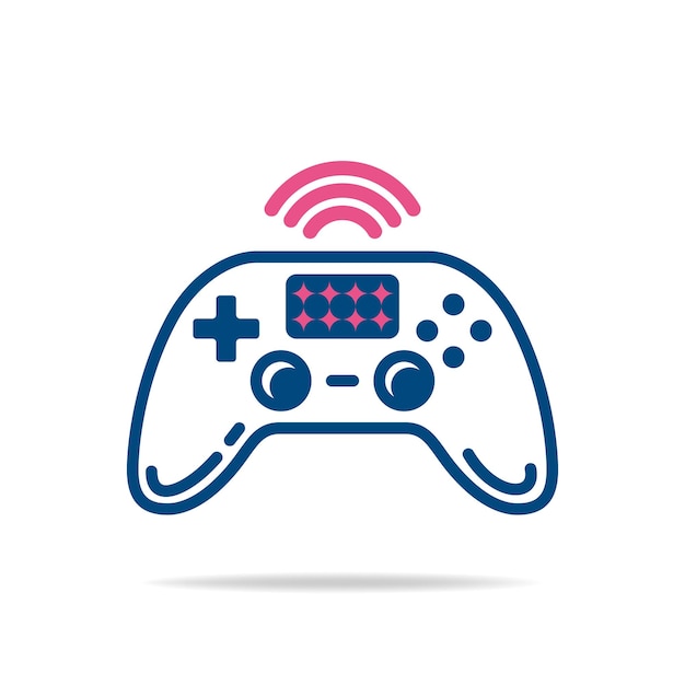 Das liniensymbol-gamepad mit einem wifi-symbol