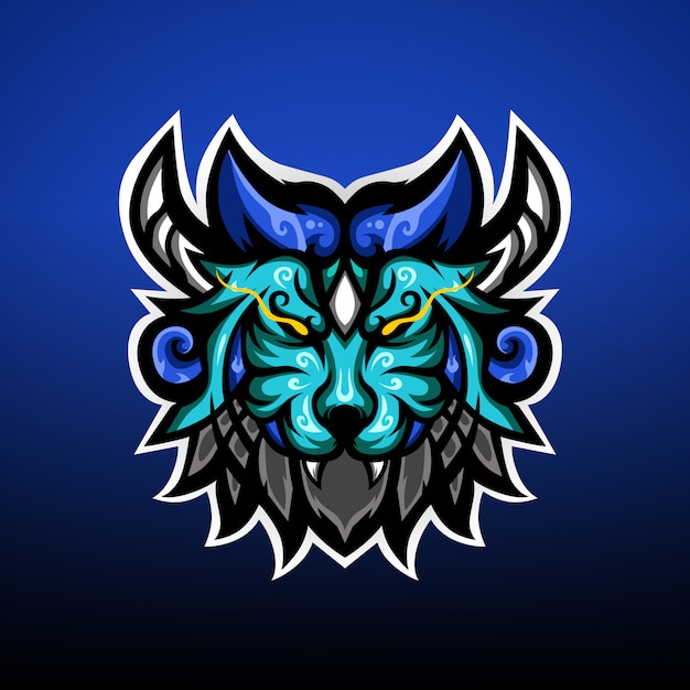 Das löwenmonster gaming esport maskottchen logo