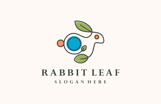 Das Logo des Kaninchenblattes ist eine Vektorillustration von Tieren und Pflanzen.