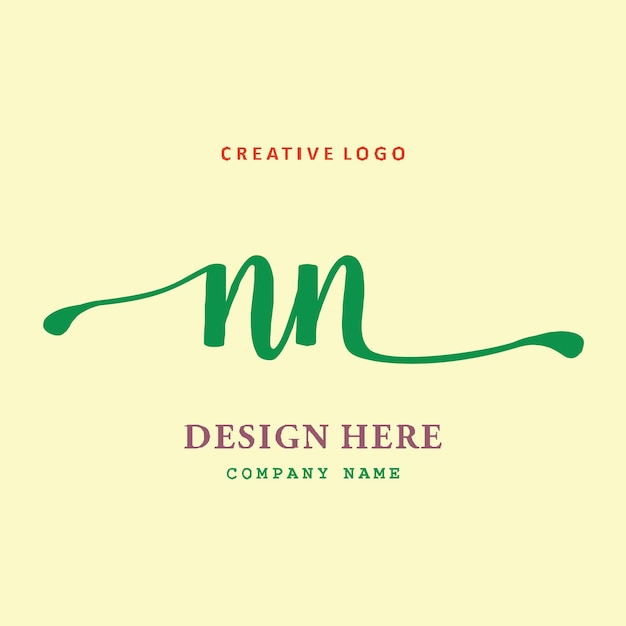 Vektor das nn-schriftzug-logo ist einfach, leicht verständlich und maßgeblich