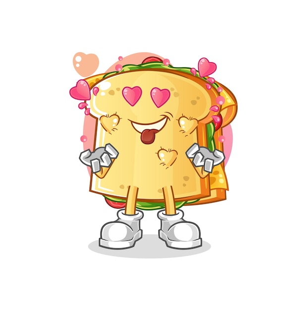 Das Sandwich Fallin Love Charakter Maskottchen
