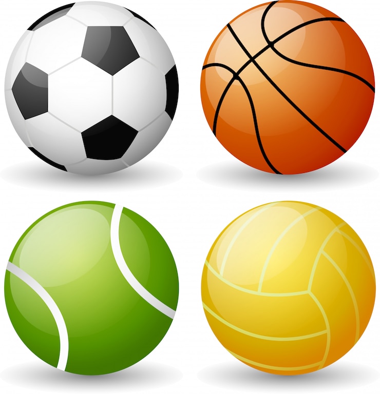 Vektor das set glossy sports balls