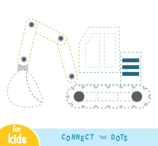 Vektor das spiel connect the dots für kinder excavator