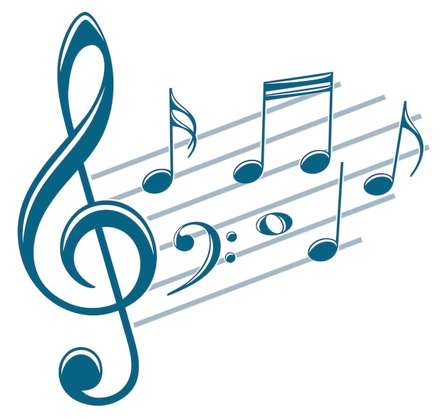 Das stilisierte blaue Symbol mit Musiknoten