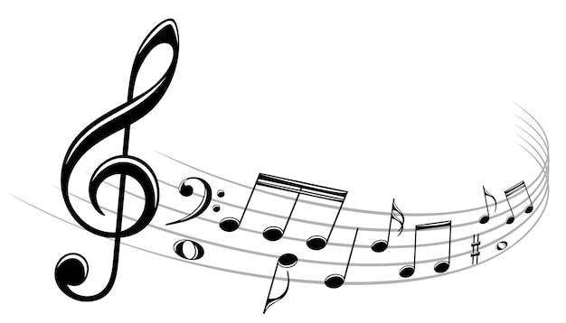 Das stilisierte Symbol mit Musiknoten