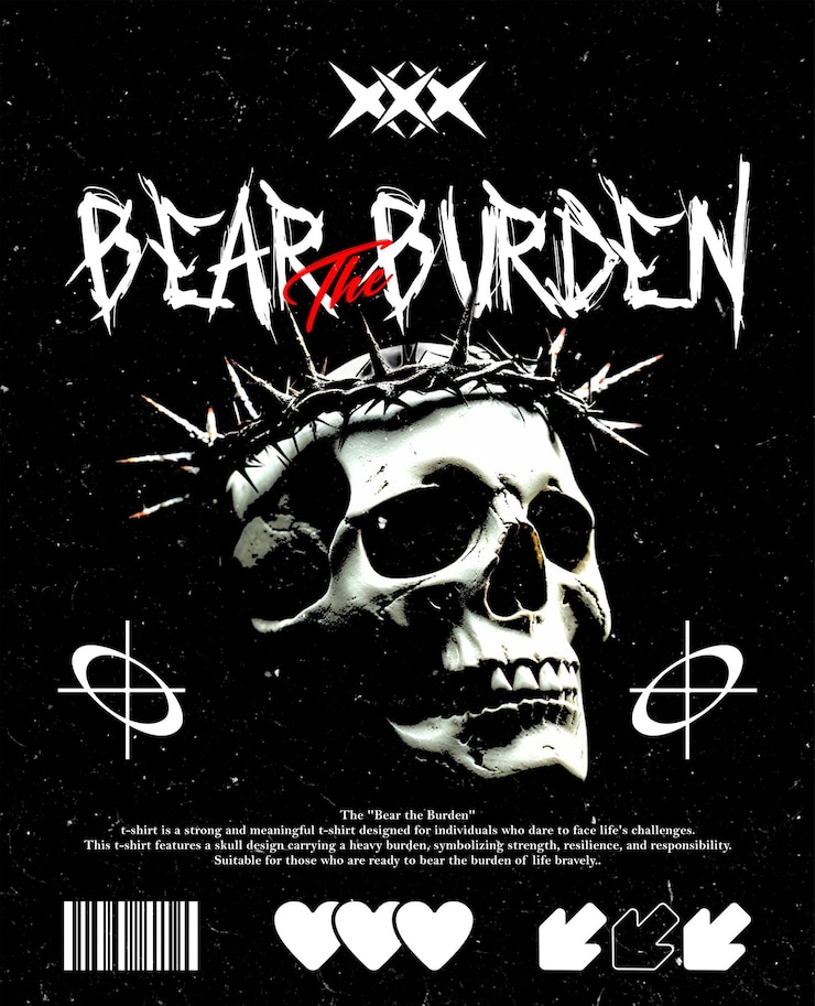 Vektor das t-shirt-design von bear the burden