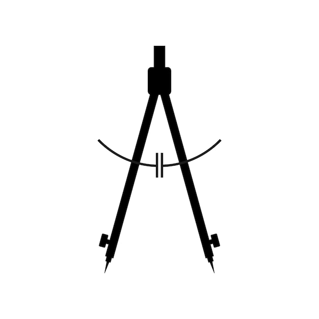 Vektor das teiler-symbol landvermesser und geometrieingenieur architekt schulsymbol flachvektor illustration