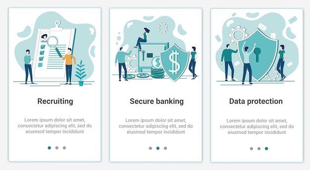 Das thema datenschutz und finanzenflat vector illustration