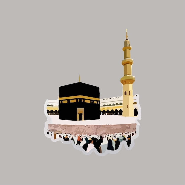 Vektor das vektorbild der aufkleber der kaaba sharif