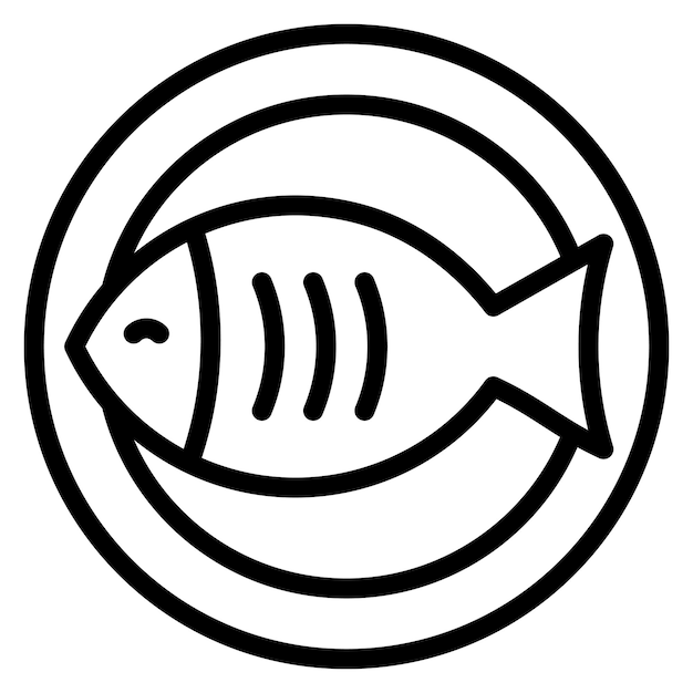 Vektor das vektorbild des fischsymbols kann für die ernährung verwendet werden