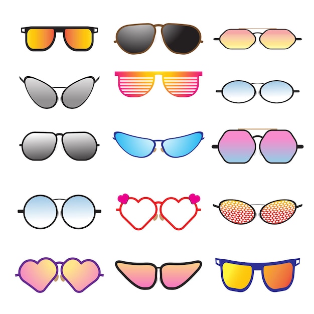 Das Vektorbild des Sonnenbrillen-Modebündels
