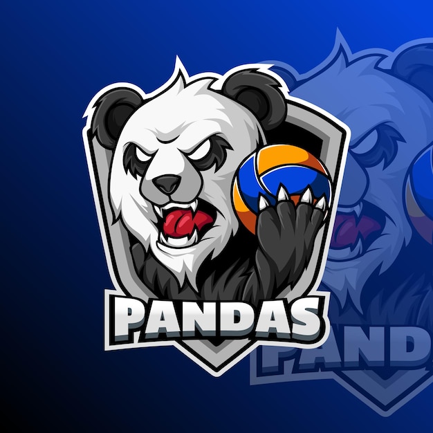 Vektor das volleyball-team-logo der pandas.