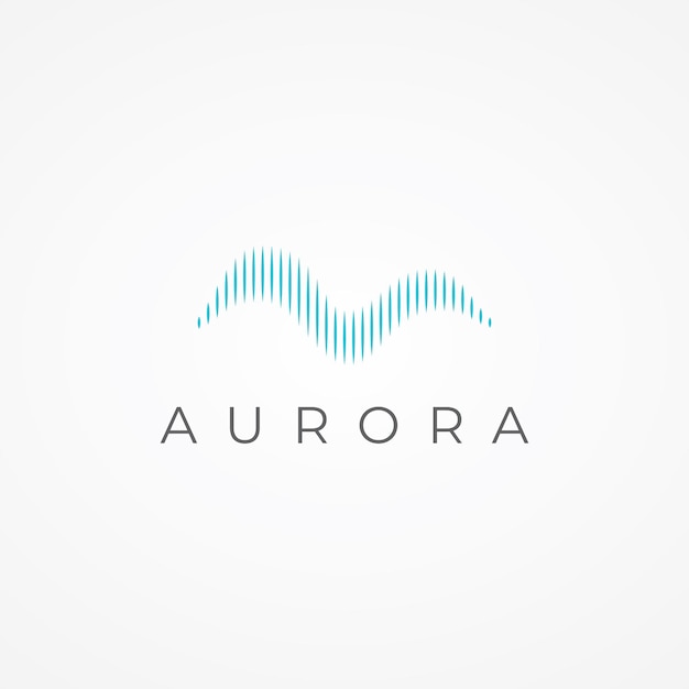 Das vom Aurora-Licht inspirierte Lichtwellen-Logo mit einem modernen Konzept