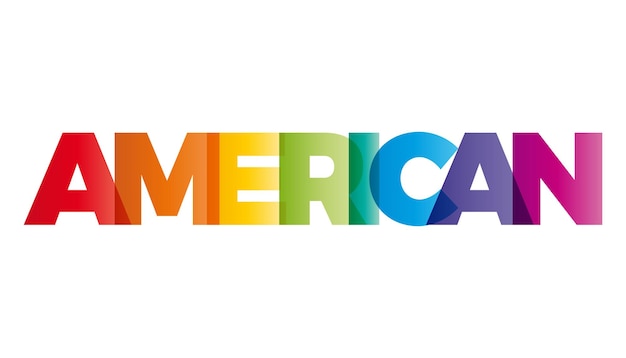 Das Wort „American Vector“-Banner mit dem textfarbenen Regenbogen