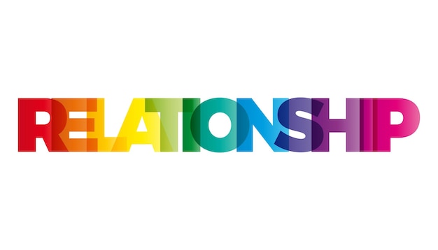 Das Wort "Relationship Vector"-Banner mit dem farbigen Regenbogen-Text