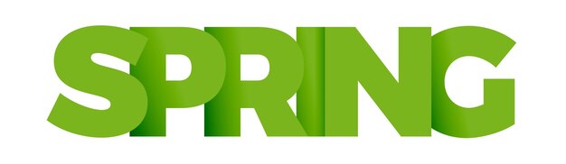 Vektor das wort spring vector banner und logo mit grünem text