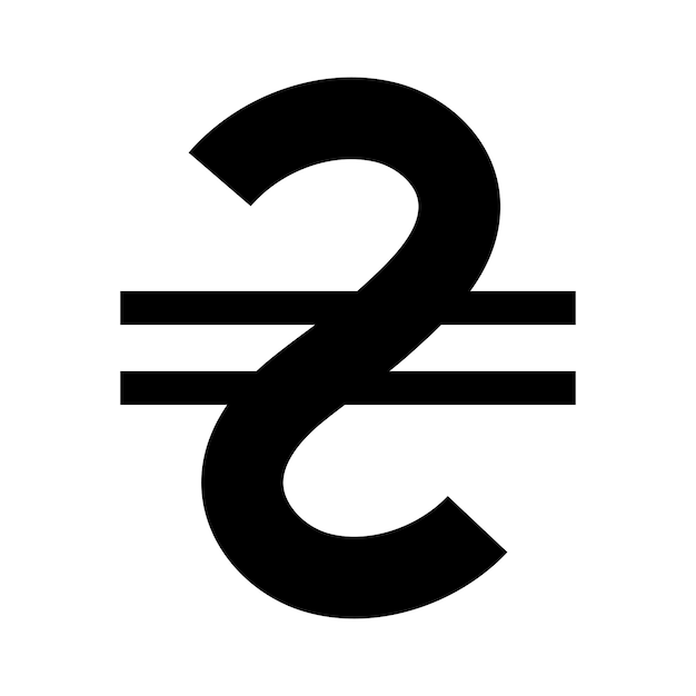 Vektor das zeichen der ukrainischen währung das zeichen der ukrainischen währung ist die schwarze hrywna vektor