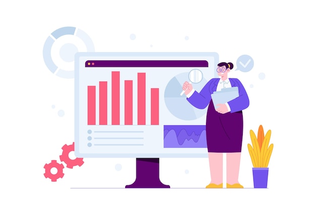 Data Analyst-Konzept Statistische Analyse und Informationsdatenforschung Audit Business Financial