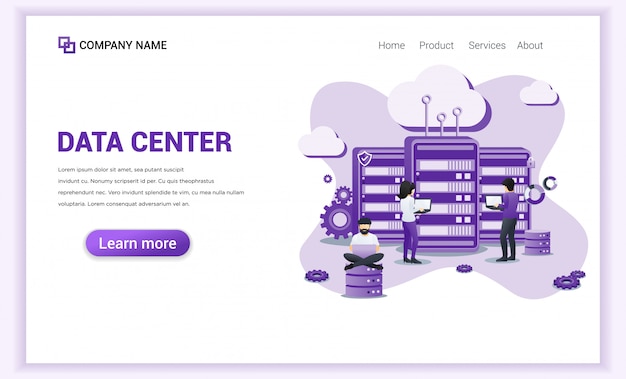 Data center services für zielseitenvorlage.