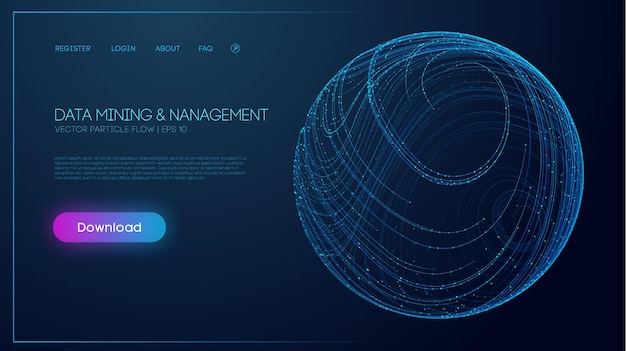 Data mining und management-vektor-illustration big data-verarbeitung internet-technologie